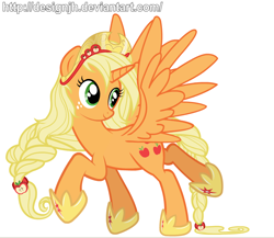 Size: 896x777 | Tagged: safe, artist:php94, imported from derpibooru, applejack, alicorn, pony, applecorn, female, horn, race swap, solo, wings