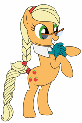 Size: 853x1280 | Tagged: safe, artist:blondenobody, imported from derpibooru, applejack, mayor mare, alternate hairstyle, comic, female, mayor applejack, solo