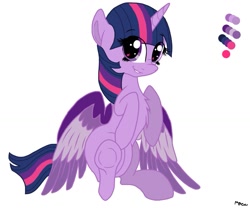 Size: 1205x1003 | Tagged: safe, artist:php76, imported from derpibooru, twilight sparkle, alicorn, pony, colored wings, colored wingtips, cute, female, fluffy, looking at you, mare, reference sheet, sitting, solo, twilight sparkle (alicorn), underhoof