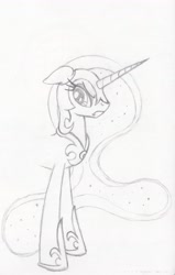 Size: 2720x4272 | Tagged: safe, artist:coltboy, imported from derpibooru, nightmare moon, angry, female, lineart, monochrome, pencil drawing, portrait, solo, traditional art