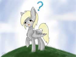 Size: 960x720 | Tagged: safe, artist:peebles15, imported from derpibooru, derpy hooves, pegasus, pony, female, mare, question mark, solo