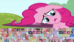 Size: 1855x1064 | Tagged: source needed, safe, imported from derpibooru, screencap, pinkie pie, season 3, too many pinkie pies, expand dong, exploitable meme, how could this happen to me, meme, reaction image, sad, simple plan, song reference, untitled (song)