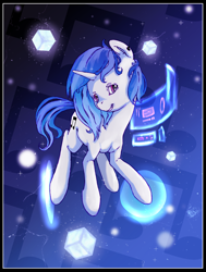 Size: 2894x3819 | Tagged: safe, artist:onylex, imported from derpibooru, dj pon-3, vinyl scratch, female, hologram, solo