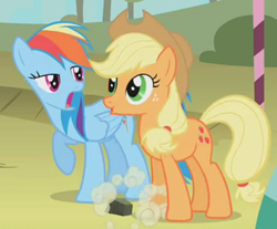 Size: 750x622 | Tagged: safe, imported from derpibooru, screencap, applejack, rainbow dash, fall weather friends