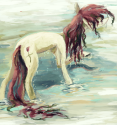 Size: 1280x1367 | Tagged: dead source, safe, artist:wisewatcher, imported from derpibooru, roseluck, earth pony, pony, female, mare, solo, water, wet, wet mane