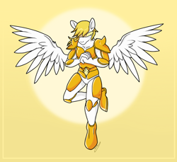 Size: 772x708 | Tagged: artist needed, safe, imported from derpibooru, oc, oc only, oc:blind guardian, anthro, pegasus, jojo's bizarre adventure, solo, stand