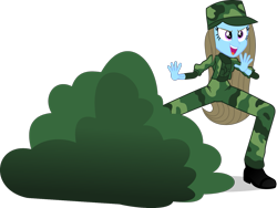 Size: 1459x1096 | Tagged: safe, artist:punzil504, imported from derpibooru, beauty brass, equestria girls, bush, camouflage, clothes swap, equestria girls-ified, female, simple background, solo, transparent background, vector