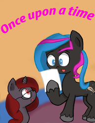 Size: 2550x3300 | Tagged: safe, imported from derpibooru, oc, oc only, oc:curse word, oc:scribbler, earth pony, pony, unicorn, fanfic, female, filly