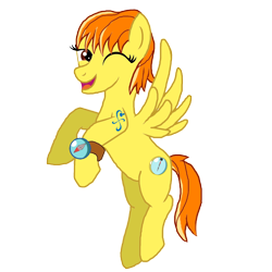 Size: 1000x1000 | Tagged: safe, artist:moheart7, imported from derpibooru, pony, compass, nami, one eye closed, one piece, open mouth, palindrome get, ponified, solo