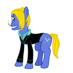 Size: 1000x1000 | Tagged: safe, artist:moheart7, imported from derpibooru, pony, cigarette, one piece, ponified, smoking, solo, vinsmoke sanji