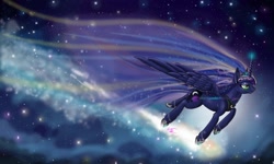 Size: 1280x768 | Tagged: safe, artist:theneithervoid, imported from derpibooru, princess luna, female, galaxy, milky way galaxy, solo, space, watermark