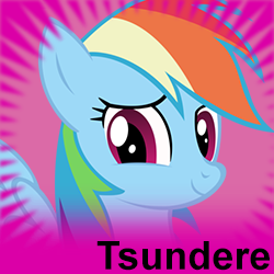 Size: 250x250 | Tagged: safe, imported from derpibooru, rainbow dash, pegasus, pony, derpibooru, female, meta, solo, spoilered image joke, tsunderainbow, tsundere