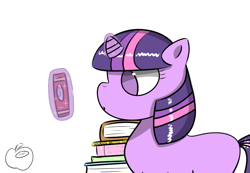 Size: 1480x1024 | Tagged: safe, artist:an-honest-appul, imported from derpibooru, twilight sparkle, book, female, filly, solo, younger