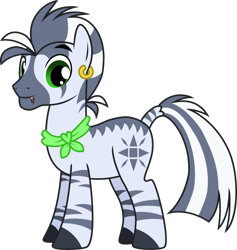 Size: 4948x5229 | Tagged: safe, artist:inuhoshi-to-darkpen, imported from derpibooru, oc, oc only, oc:checker, zebra, absurd resolution, earring, piercing, simple background, solo, transparent background, vector