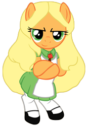 Size: 3000x4320 | Tagged: safe, artist:beavernator, imported from derpibooru, applejack, pony, alternate hairstyle, bipedal, clothes, female, simple background, solo, transparent background