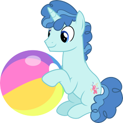 Size: 6000x5972 | Tagged: safe, artist:vectorizedunicorn, imported from derpibooru, party favor, pony, unicorn, the cutie map, .svg available, absurd resolution, ball, beach ball, cute, favorbetes, male, simple background, sitting, smiling, solo, stallion, transparent background, vector