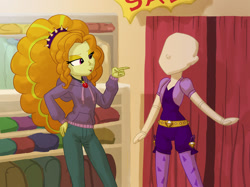 Size: 1111x830 | Tagged: safe, artist:carnifex, imported from derpibooru, adagio dazzle, equestria girls, rainbow rocks, clothes, equestria girls outfit, female, hoodie, jewelry, mannequin, origin story, pendant, solo