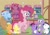 Size: 1768x1250 | Tagged: safe, artist:viraljp, imported from derpibooru, applejack, fluttershy, pinkie pie, rainbow dash, rarity, smarty pants, spike, twilight sparkle, pony, age regression, applejack's hat, babity, baby, baby dash, baby pony, babyjack, babylight sparkle, babyshy, cowboy hat, diaper, filly, foal, hat, hilarious in hindsight, mane seven, mane six