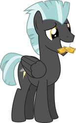 Size: 2000x3228 | Tagged: safe, artist:fonypony, imported from derpibooru, thunderlane, pegasus, pony, backwards cutie mark, clenched teeth, cute, gala ticket, golden ticket, gritted teeth, male, mouth hold, simple background, smiling, solo, stallion, thunderbetes, transparent background, vector