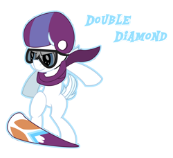 Size: 7776x7088 | Tagged: safe, artist:fonypony, imported from derpibooru, double diamond, absurd resolution, clothes, goggles, helmet, male, scarf, snowboard, solo