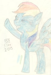 Size: 1386x2021 | Tagged: safe, artist:barryfrommars, imported from derpibooru, rainbow dash, smiling, traditional art