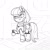 Size: 700x700 | Tagged: source needed, safe, artist:slamjam, imported from derpibooru, coco pommel, pony, robot, robot pony, coco bot, conveyor belt, factory, female, monochrome, raised hoof, robo pommel, smirk, solo