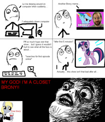 Size: 649x751 | Tagged: safe, artist:piojalla, imported from derpibooru, derpy hooves, rainbow dash, twilight sparkle, pegasus, pony, comic, female, le, mare, meme, rage comic