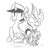 Size: 806x806 | Tagged: safe, artist:tjpones, imported from derpibooru, minuette, oc, oc:horse knife, pony, unicorn, monochrome