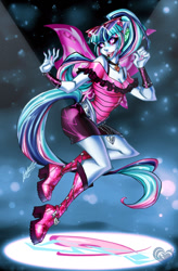 Size: 850x1293 | Tagged: safe, artist:jagg17, imported from derpibooru, sonata dusk, equestria girls, female, fin wings, ponied up, solo