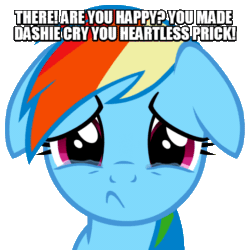 Size: 540x540 | Tagged: safe, imported from derpibooru, rainbow dash, animated, crying, female, floppy ears, image macro, meme