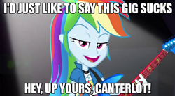 Size: 906x500 | Tagged: safe, edit, edited screencap, imported from derpibooru, screencap, rainbow dash, equestria girls, bust, female, image macro, looking at you, meme, solo, the simpsons, vulgar