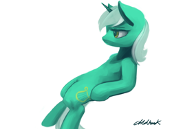 Size: 1024x768 | Tagged: safe, artist:chickhawk96, imported from derpibooru, lyra heartstrings, bored, female, sitting lyra, solo