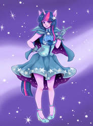 Size: 1024x1391 | Tagged: safe, artist:buryooooo, imported from derpibooru, twilight sparkle, anthro, clothes, dress, female, gala dress, pony coloring, solo