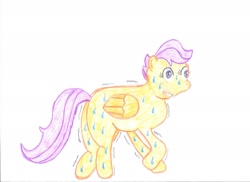 Size: 2338x1700 | Tagged: safe, artist:cmc--scootaloo, imported from derpibooru, scootaloo, female, scared, shaking, shivering, solo, sweat