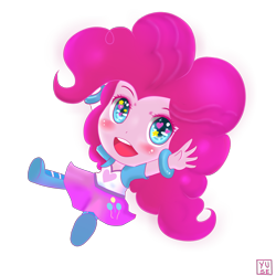 Size: 2700x2700 | Tagged: safe, artist:minusclass, imported from derpibooru, pinkie pie, equestria girls, chibi, clothes, female, happy, heart eyes, looking at you, simple background, skirt, solo, starry eyes, transparent background, wingding eyes