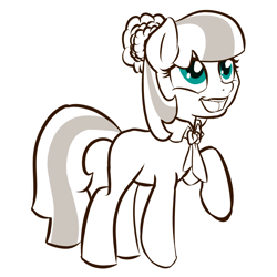 Size: 1000x1000 | Tagged: safe, artist:klemm, imported from derpibooru, coco pommel, female, monochrome, smiling, solo