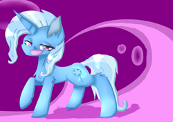 Size: 1280x905 | Tagged: safe, artist:ultraderpymuffin, imported from derpibooru, trixie, pony, unicorn, chest fluff, colored pupils, ear fluff, female, fluffy, leg fluff, mare, shoulder fluff, solo