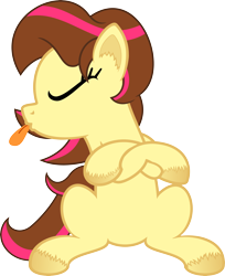 Size: 4071x5000 | Tagged: safe, artist:age3rcm, imported from derpibooru, oc, oc only, :p, absurd resolution, crossed hooves, eyes closed, simple background, sitting, solo, tongue out, transparent background, unshorn fetlocks, vector