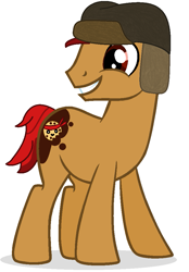 Size: 701x1007 | Tagged: safe, artist:livvyloulou, imported from derpibooru, oc, oc only, oc:the daring cookie, base used, hat, simple background, smiling, solo, ushanka, vector, white background