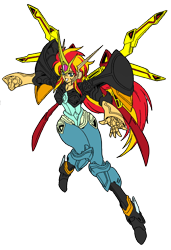 Size: 480x702 | Tagged: safe, edit, imported from derpibooru, sunset shimmer, equestria girls, crossover, mecha, sunset phoenix, super robot wars, valsione return