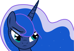 Size: 2843x1952 | Tagged: safe, artist:lunarkisa, imported from derpibooru, princess luna, cute, female, glare, luna is not amused, raised eyebrow, simple background, solo, transparent background, unamused, vector