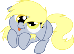 Size: 6113x4472 | Tagged: safe, artist:age3rcm, artist:nicolethebluepony, imported from derpibooru, derpy hooves, pegasus, pony, :p, absurd resolution, cute, derpabetes, female, floppy ears, mare, prone, simple background, smiling, solo, tongue out, transparent background, vector