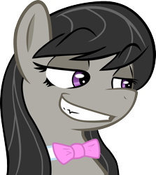 Size: 1000x1123 | Tagged: safe, artist:haetran, artist:reiduran, imported from derpibooru, octavia melody, pony, bowtie, female, mare, reaction image, simple background, smiling, smirk, smug, solo, teeth, transparent background, vector