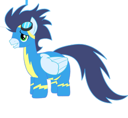 Size: 928x857 | Tagged: safe, artist:sketchmcreations, edit, imported from derpibooru, soarin', pony, goggles, hooves, just hooves, male, simple background, small legs, solo, transparent background, wat, wonderbolts uniform