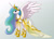 Size: 1500x1091 | Tagged: safe, artist:starbat, imported from derpibooru, princess celestia, journey of the spark, clothes, concept art, dress, female, gown, solo