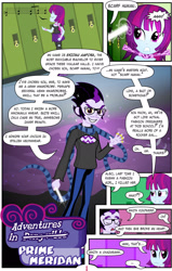 Size: 1221x1920 | Tagged: safe, artist:violetclm, imported from derpibooru, mystery mint, equestria girls, background human, canterlot high, clothes, comic, crossover, equestria girls-ified, eridan ampora, homestuck, keyhole turtleneck, open-chest sweater, prime meridan, scarf, sweater, turtleneck