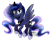 Size: 890x715 | Tagged: safe, artist:tiffanymarsou, imported from derpibooru, princess luna, alicorn, pony, chibi, concave belly, ethereal mane, ethereal tail, female, mare, simple background, slim, solo, spread wings, tail, thin, transparent background, wings