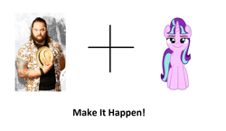 Size: 1381x800 | Tagged: safe, imported from derpibooru, starlight glimmer, bray wyatt, exploitable meme, make it happen, meme, smug, smuglight glimmer, wwe