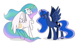 Size: 1600x900 | Tagged: safe, artist:mlp-firefox5013, imported from derpibooru, princess celestia, princess luna, crying, eyes closed, open mouth, simple background, transparent background