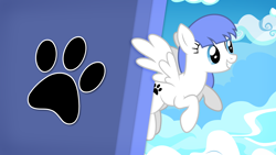 Size: 3840x2160 | Tagged: safe, artist:djdavid98, artist:goblinengineer, imported from derpibooru, oc, oc only, oc:snow pup, pony, flying, solo, vector, wallpaper